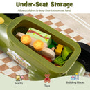 Ride on Push Car Train with Sound Button and Storage Compartment-Green