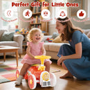 Ride on Push Car Train with Sound Button and Storage Compartment-Orange
