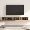 HOMCOM Set of 2 CD Storage Units DVD Shelf with Adjustable Shelves, Natural