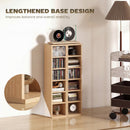 HOMCOM Set of 2 CD Storage Units DVD Shelf with Adjustable Shelves, Natural