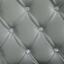 Vinsetto Office Chair PU Diamante Padded Ergonomic 360° Swivel - White/Grey/Pink