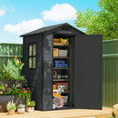 Outsunny 4 X 3 Ft Plastic Small Garden Shed With Lockable Door, Dark Grey