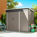 Outsunny Outdoor Storage Shed, 7.5 X 4.3ft Metal Garden Shed, Light Grey