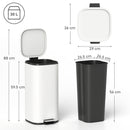 HOMCOM 30L Kitchen Bin, Pedal Bin with Lid, Removable Inner Bucket, Cream