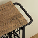 HOMCOM 4-Tier Kitchen Island on Wheels with 4 Pull-Out Baskets, Oak
