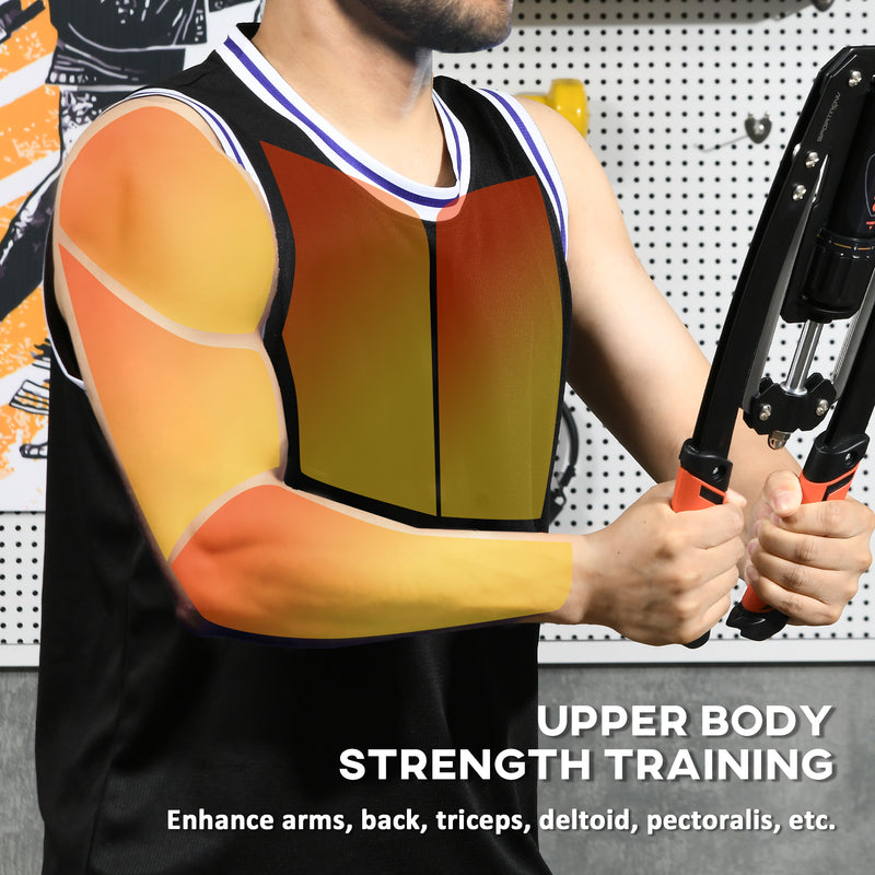 Hydraulic Chest Expander with 22-440lbs Resistance for Upper Body Exercise
