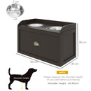 PawHut Stainless Steel Raised Dog Bowl w/ 21L Storage Drawer, for Large Dogs