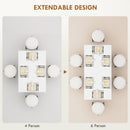 HOMCOM Extendable Dining Table, Seats 4-6 People, High Gloss White