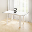 HOMCOM Extendable Dining Table, Seats 4-6 People, High Gloss White