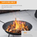 Outsunny Fire Pit, Portable Firepit with Poker, Black