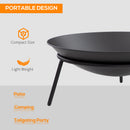 Outsunny Fire Pit, Portable Firepit with Poker, Black