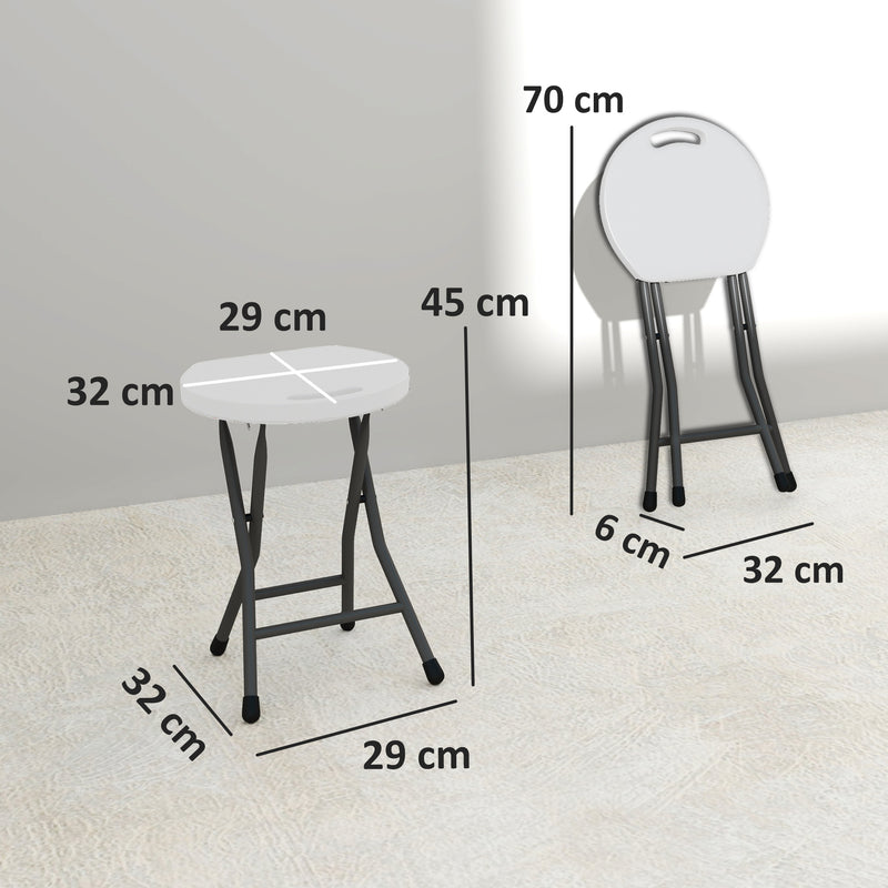 Outsunny Folding Stool Set Of 4, Decorative Garden Stool Set