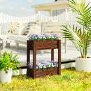 Outsunny Tiered Wooden Raised Planter, Raised Garden Bed on Legs