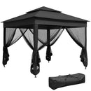 Outsunny Garden Folding Tent Heavy Duty Pop Up Gazebo for Party Black