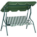 Outsunny 3-person Garden Swing Chair W/ Adjustable Canopy, Stripes