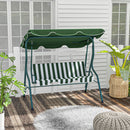 Outsunny 3-person Garden Swing Chair W/ Adjustable Canopy, Stripes