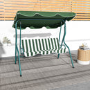 Outsunny 3-person Garden Swing Chair W/ Adjustable Canopy, Stripes