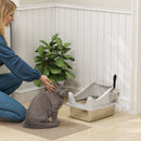 PawHut Stainless Steel Cat Litter Box with High Sides