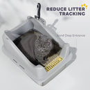 PawHut Stainless Steel Cat Litter Box with High Sides