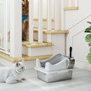 PawHut Stainless Steel Cat Litter Box with High Sides