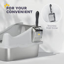 PawHut Stainless Steel Cat Litter Box with High Sides