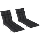 Outsunny Garden Lounge Chair Cushions Set of 2, 220gsm Fabric, Black