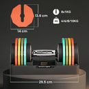 SPORTNOW 20 Kg Adjustable Dumbbells Set With Safety Locking Mechanism