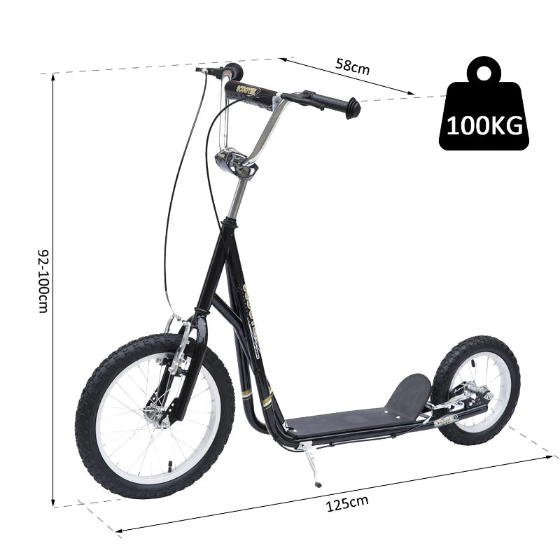 HOMCOM Stunt Scooter with 16" Wheels - Black