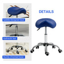 HOMCOM PU Leather Saddle Stool W/ Moulded Padded Seat Adjustable Height Pink