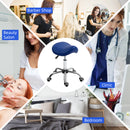 HOMCOM PU Leather Saddle Stool W/ Moulded Padded Seat Adjustable Height Pink