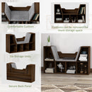 HOMCOM Cube Bookshelf Organizer With Reading Seat, Six Cubes, Chestnut