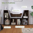 HOMCOM Cube Bookshelf Organizer With Reading Seat, Six Cubes, Chestnut