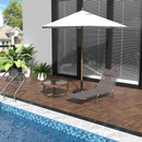 Outsunny Adjustable Sun Bed Lounger - Coffee Brown
