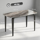 HOMCOM Dining Table For 4, Kitchen Table With Sintered Stone Tabletop, Brown