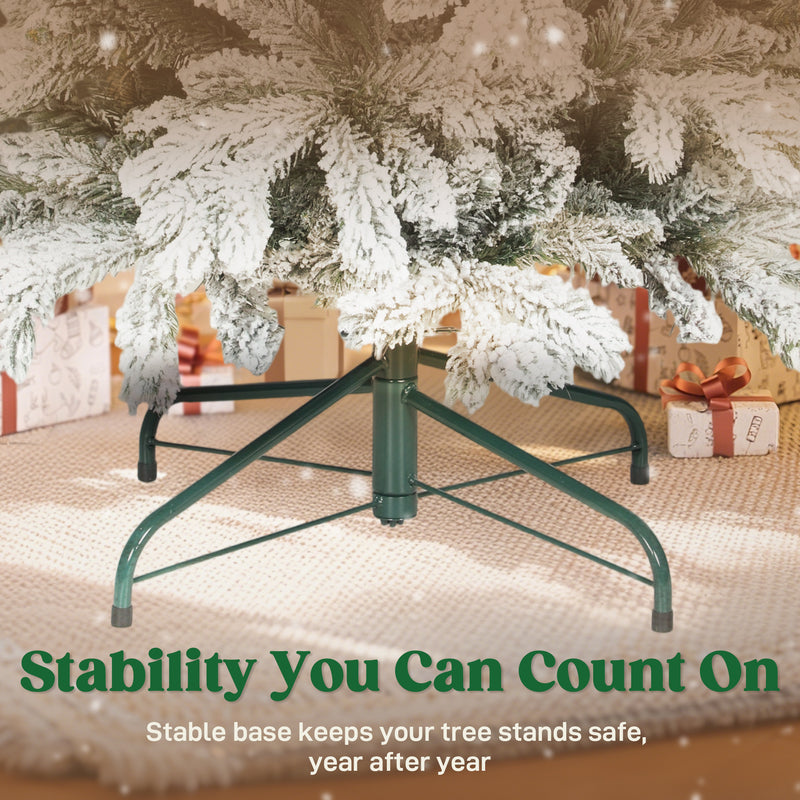 HOMCOM 7ft Pencil Christmas Tree with Snow, Realistic Tips, Easy Assembly