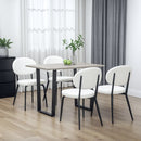 HOMCOM Set of 4 Sherpa Dining Chairs Boucle Kitchen Chairs