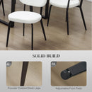 HOMCOM Set of 4 Sherpa Dining Chairs Boucle Kitchen Chairs