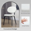 HOMCOM Set of 4 Sherpa Dining Chairs Boucle Kitchen Chairs