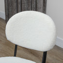 HOMCOM Set of 4 Sherpa Dining Chairs Boucle Kitchen Chairs