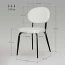 HOMCOM Set of 4 Sherpa Dining Chairs Boucle Kitchen Chairs