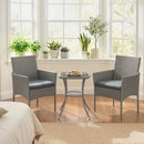 Outsunny 3 Piece Rattan Bistro Set with 2 Tier Glass-Top Table, Chairs