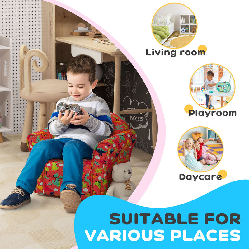 AIYAPLAY Kids Sofa Chair with Dinosaur Design for Bedroom, Playroom