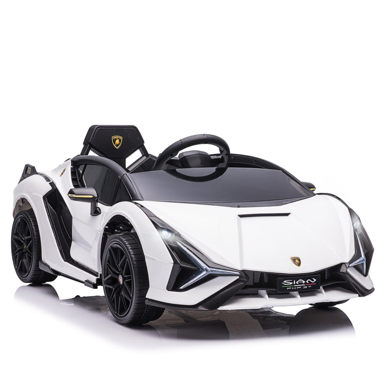 HOMCOM Kids Electric Ride On Car Lamborghini Sian - White