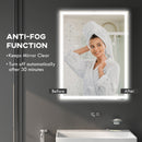 kleankin Illuminated Bathroom Mirror with LED Lights, 3 Colours, Defogging Film