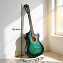 HOMCOM Beginner Acoustic Electric Cutaway Guitar Adult Junior Guitar, Green