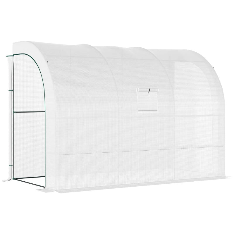 Outsunny Lean To Greenhouse 300 x 150 x 213 cm - White