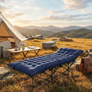 Outsunny Sleeping Mat, Foldable Camping Pad with Elastic Straps Dark Blue