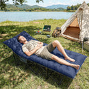 Outsunny Sleeping Mat, Foldable Camping Pad with Elastic Straps Dark Blue