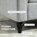 HOMCOM Vintage Armchair Fabric Accent Chair With Wood Legs Light Grey