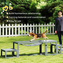 PawHut 3 Pieces Wooden Dog Agility Training Equipment, Grey